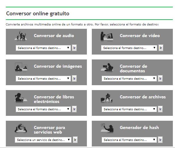 Convertir diferents formats digitals online